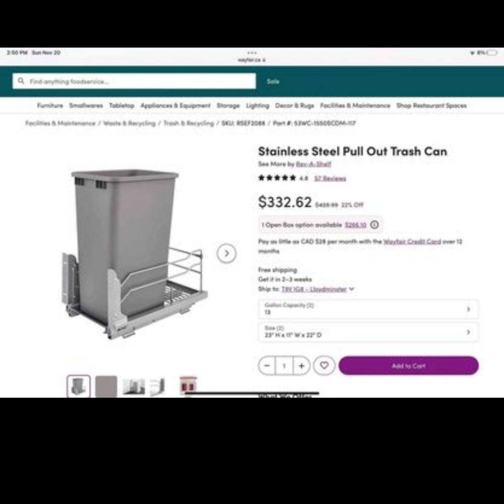 Pullout trash bin